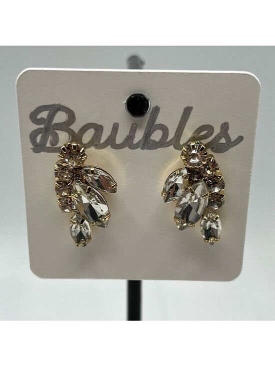 Baubles Jewelry - Gold and Silver Cluster Earrings with Gemstone Design